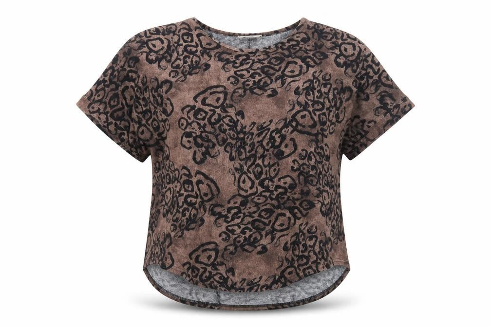 Womens UK Size M BASSINI Brown Wool Blend T-Shirt