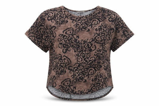 Womens UK Size M BASSINI Brown Wool Blend T-Shirt