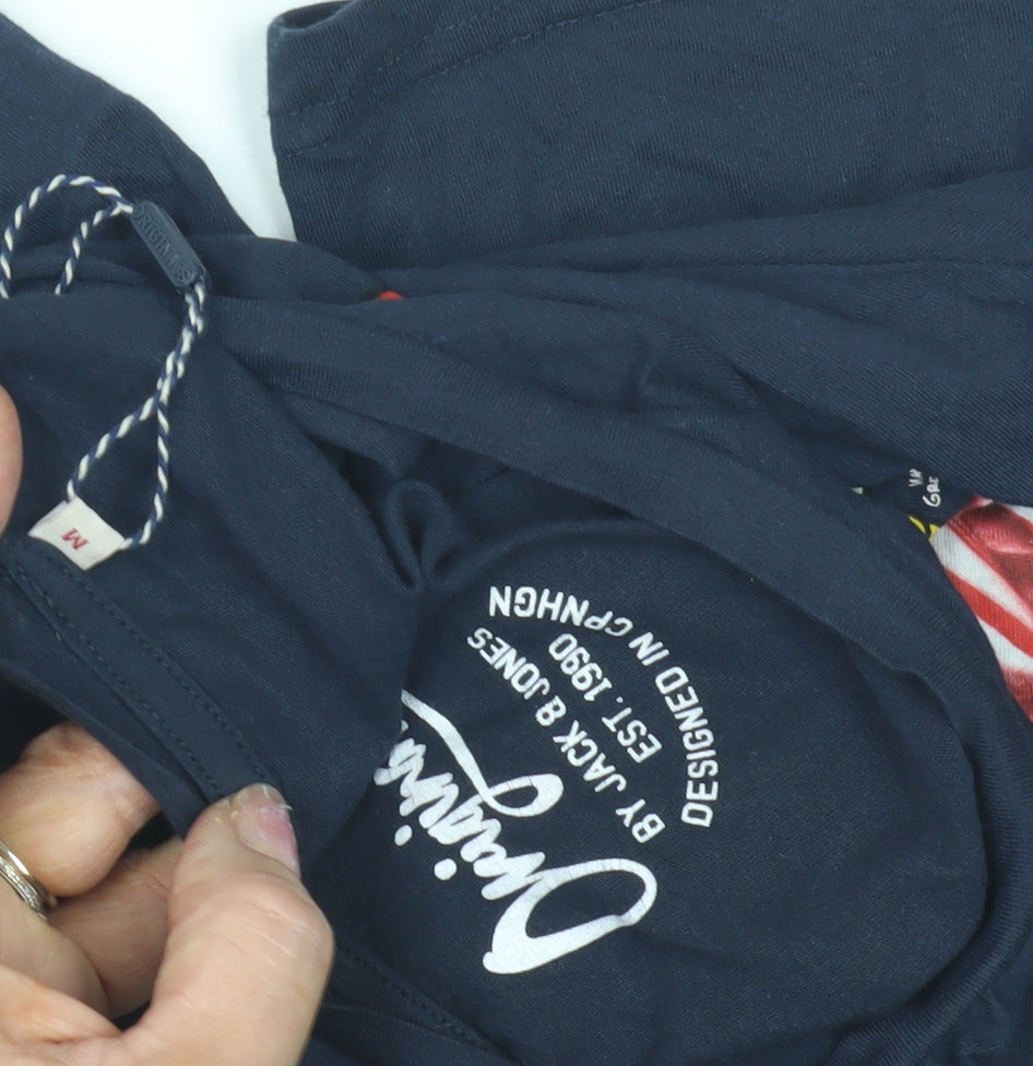 Jack & Jones Men's Blue Graphic T-Shirt, Medium