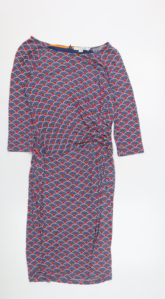 Boden Women's Blue Geometric Sheath Dress, Size 12
