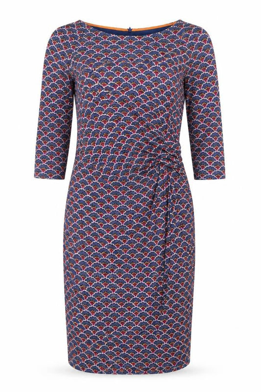 Boden Women's Blue Geometric Sheath Dress, Size 12