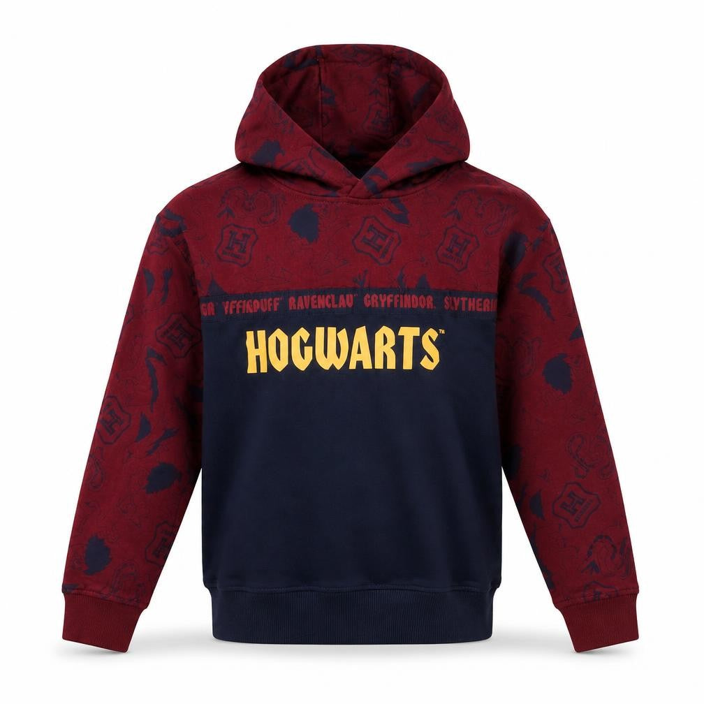 Front view of Harry Potter boys’ multicoloured 6-7 years hogwarts pullover hoodie