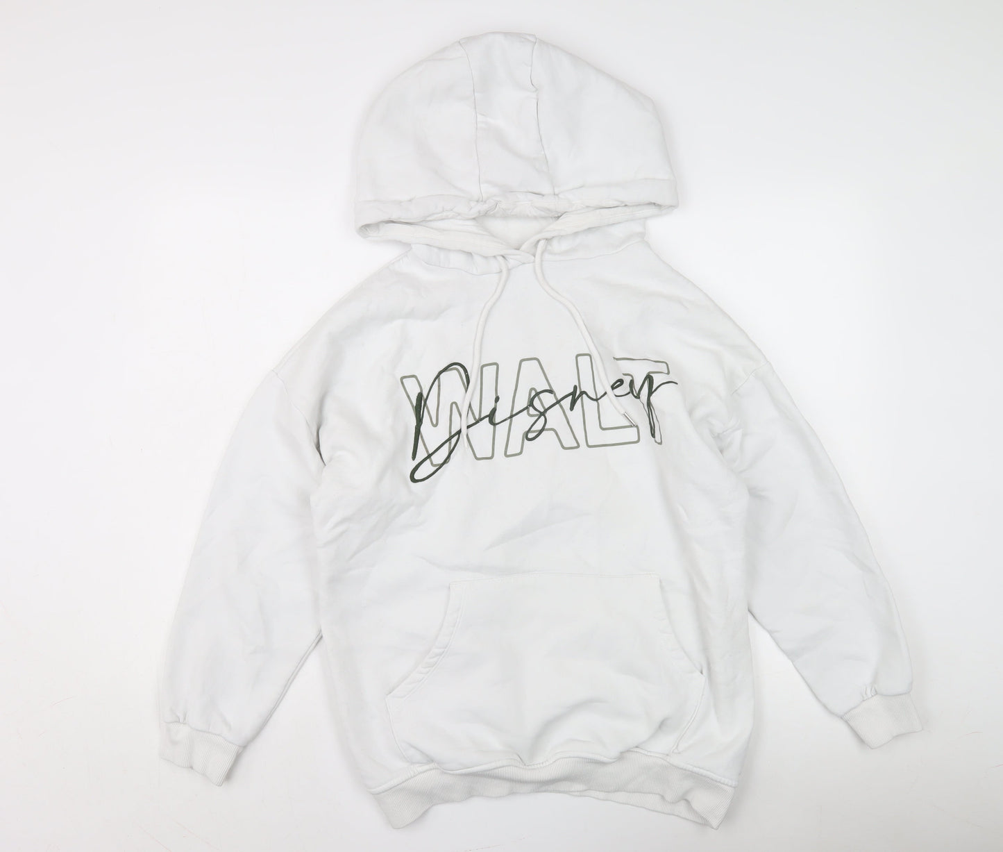 Disney White Unisex Pullover Hoodie S, Graphic Print