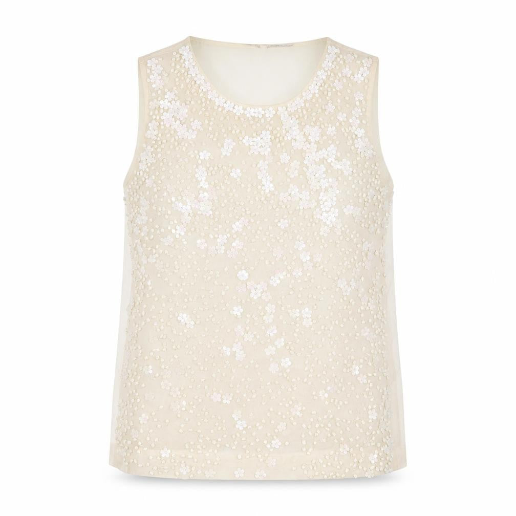 Womens UK Size 10 French Connection Ivory Cotton Blouse