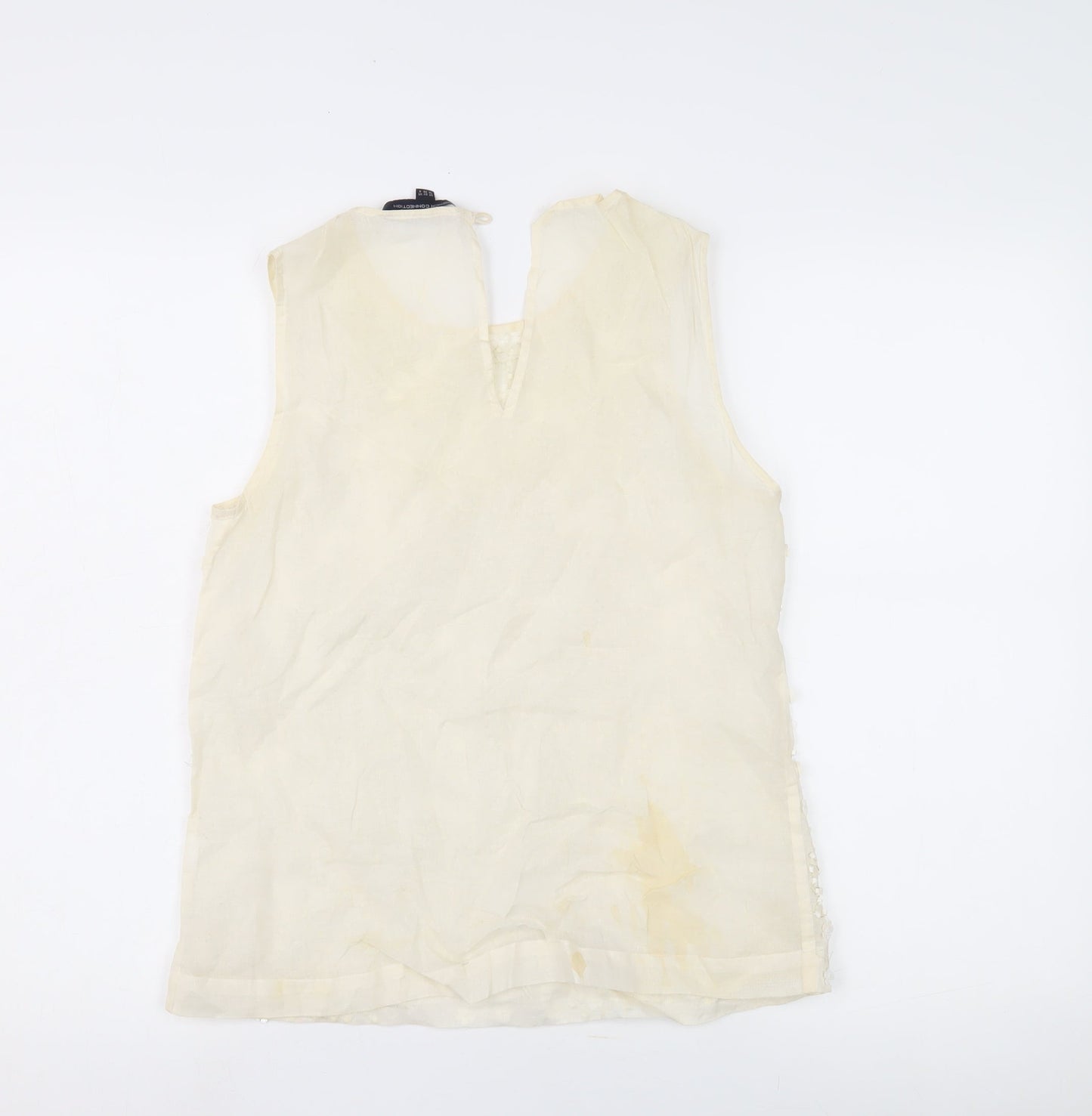 French Connection Ivory Beaded Women's Blouse - Size 10