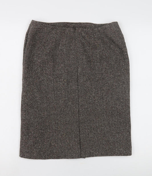 Alexon Women’s Brown Herringbone Pencil Skirt Size 12