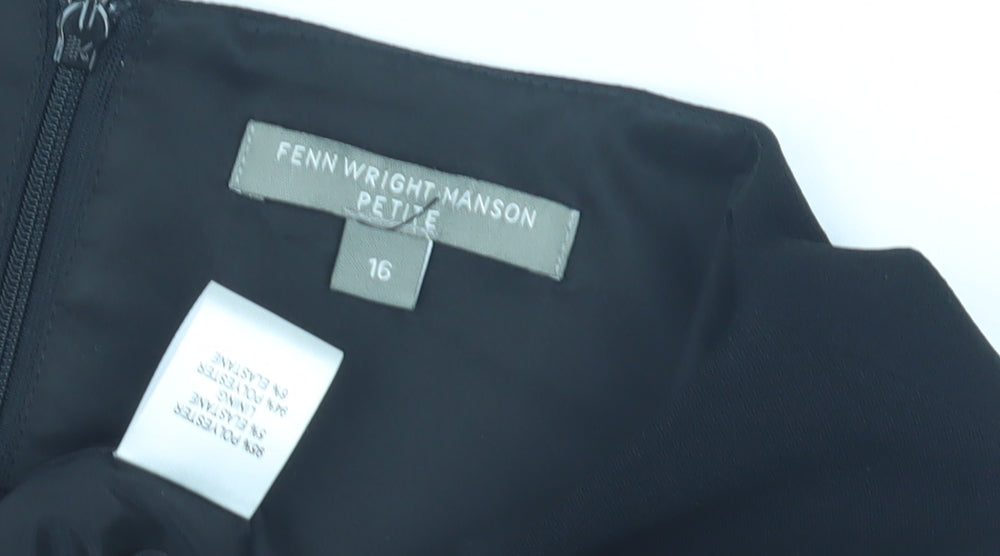 Fenn Wright Manson Petite Black Sheath Dress Women 16