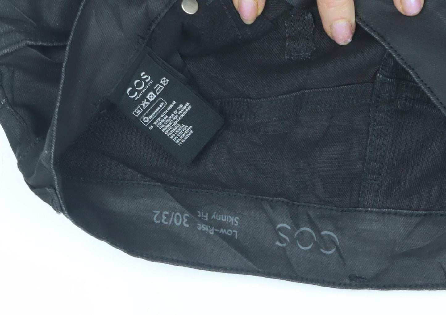 COS Men's Black Slim Fit Trousers Size 32