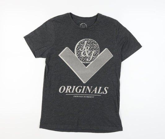 Jack & Jones Men's Black Graphic T-Shirt, S, Casual Style