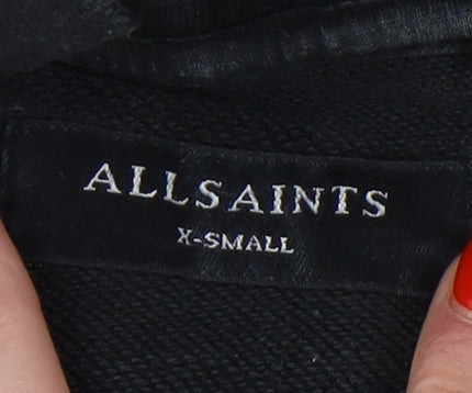 AllSaints Men’s Black Graphic Print Pullover Hoodie XS
