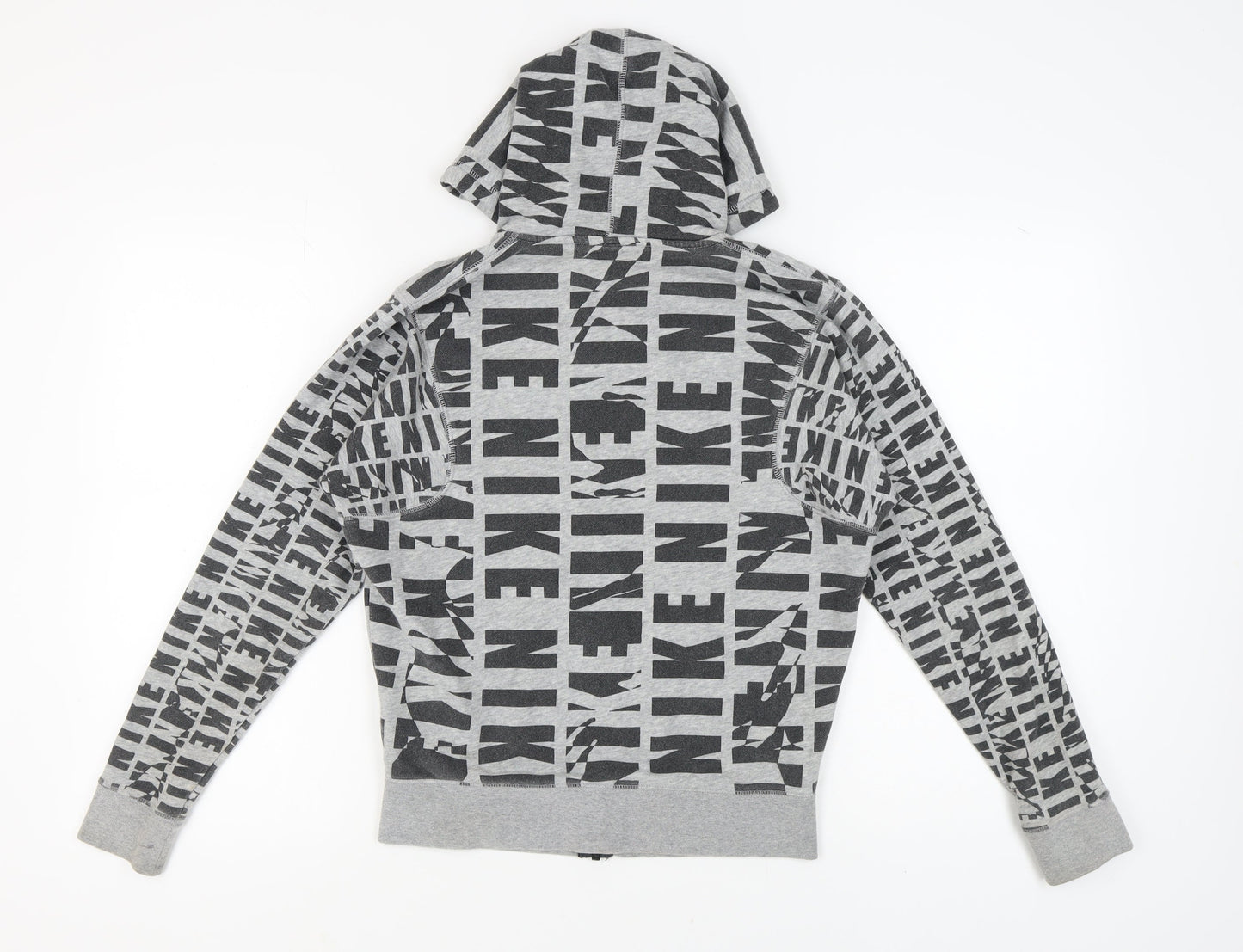 Nike Grey Logo Hoodie XS, Unisex Full Zip Sportswear