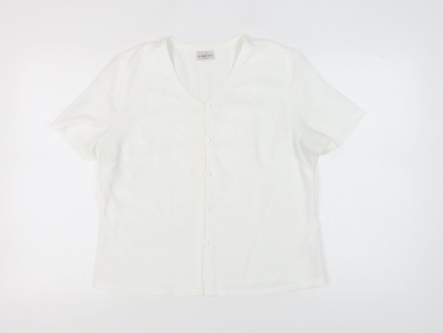 Eastex Women's White Short Sleeve Blouse Size 14