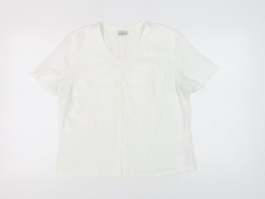 Eastex Women's White Short Sleeve Blouse Size 14
