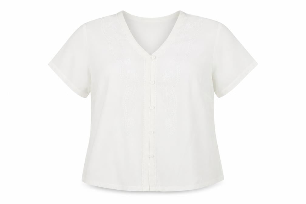 Womens UK Size 14 Eastex White Polyester Blouse