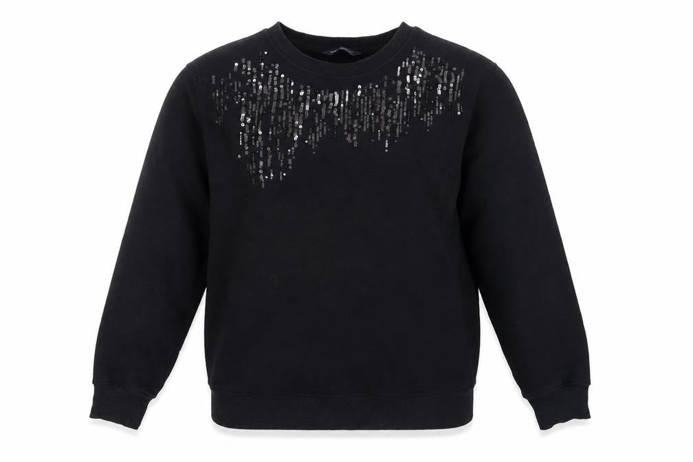Marks and Spencer Women's Black Sequin Sweatshirt Size 14