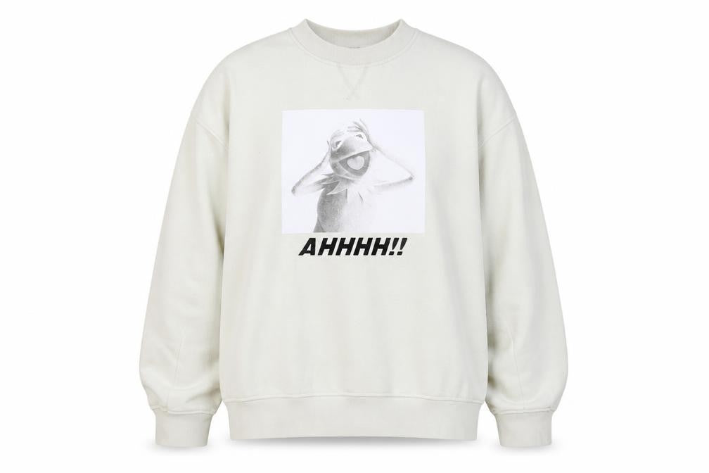 H&M Womens White Graphic Sweatshirt, Pullover Size 12