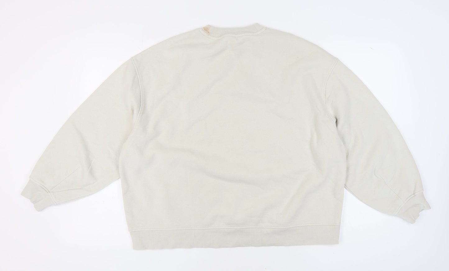 H&M Unisex White Graphic Sweatshirt, Size 12 Pullover