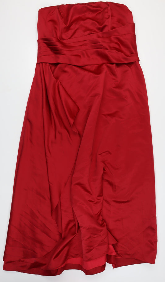 Forever Yours Red Strapless Satin Gown Women Size 24