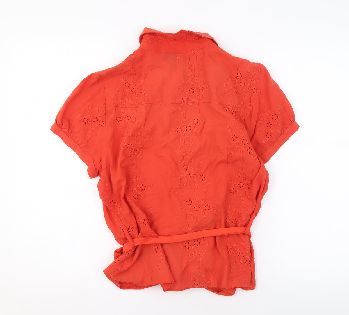 Debenhams Women's Red Short Sleeve Cotton Blouse