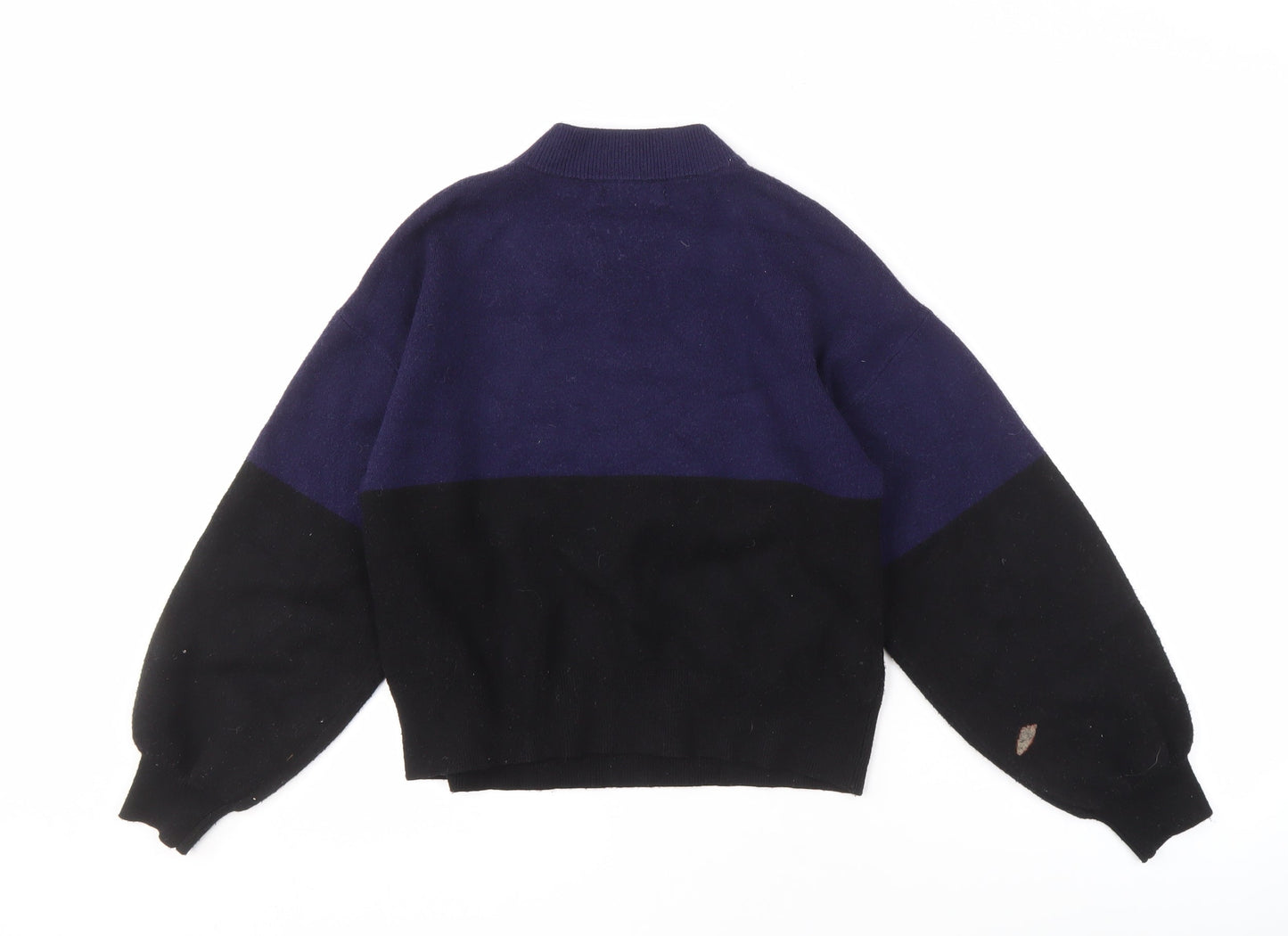 MNG Women's Black & Blue Pullover Jumper Size S