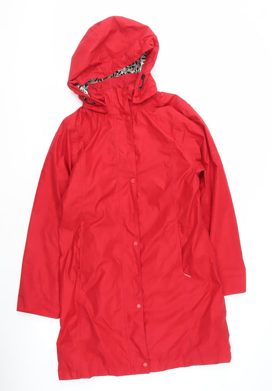 Jack Murphy Women's Red Hooded Rain Coat, Size 14