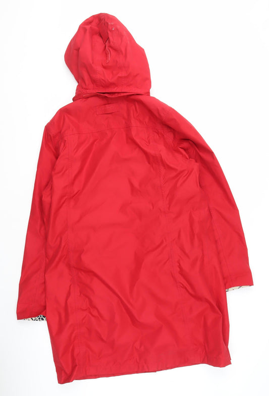 Jack Murphy Women's Red Hooded Rain Coat, Size 14
