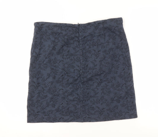 Fat Face Women's Blue Skirt Size 12 with Zip Closure