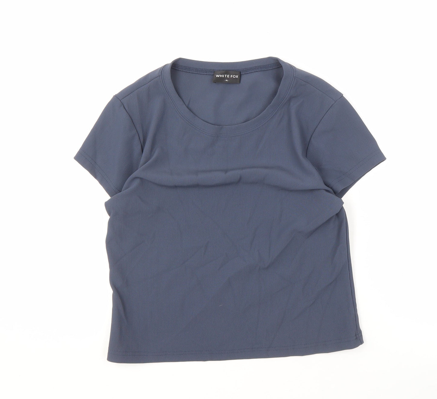 Womens UK Size XL White Fox Blue Nylon T-Shirt