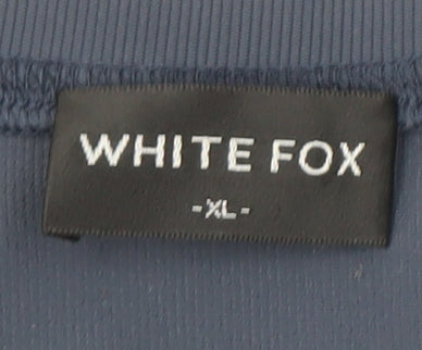 Womens UK Size XL White Fox Blue Nylon T-Shirt