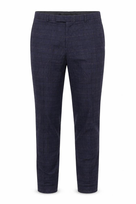 Moss 1851 Men's Blue Check Dress Pants, 34