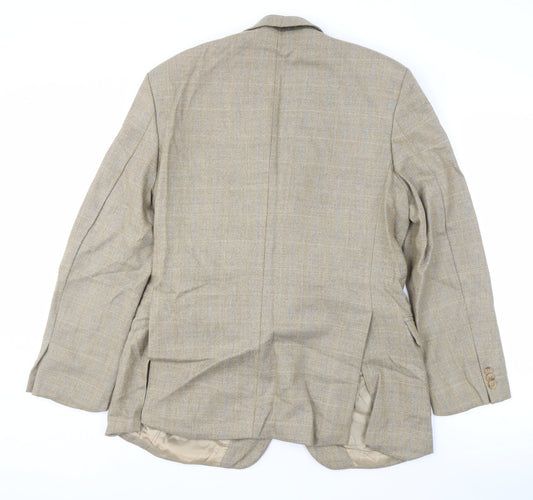 Brook Taverner Men's Beige Wool Blazer 38 Regular Fit