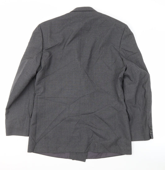 Pinstripe Men's Grey 40 Regular Fit Blazer Jacket