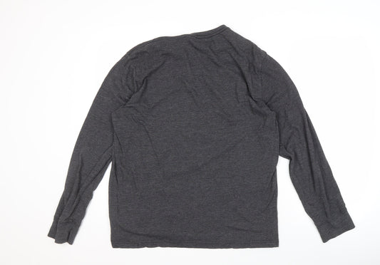 American Eagle Men's Grey Long Sleeve T-Shirt, L