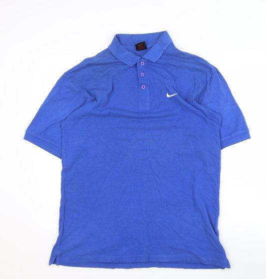 Nike Men's Blue Polo M Collared Short Sleeve