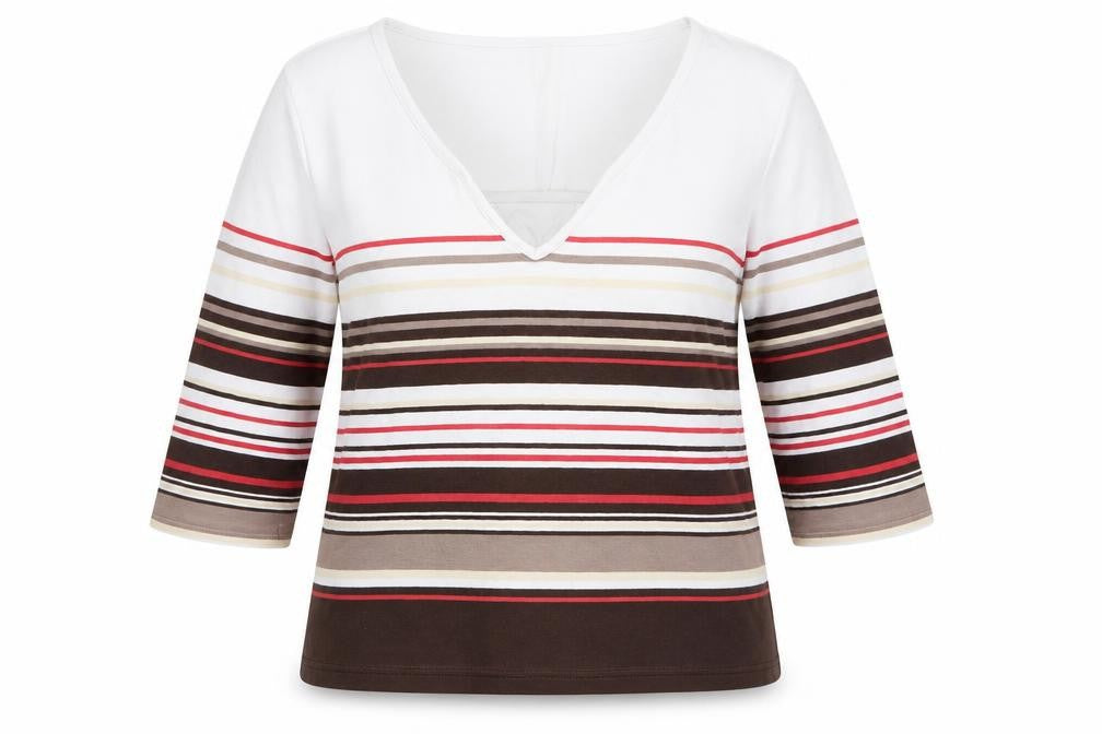 Front view of Maine New England Women's Striped T-Shirt Multicoloured, size 18