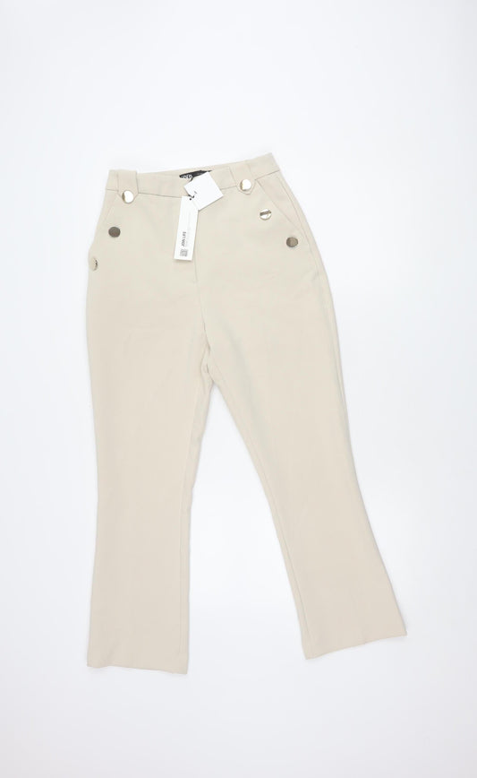 Zara Women's Beige Straight Trousers, Size 6, New Tags