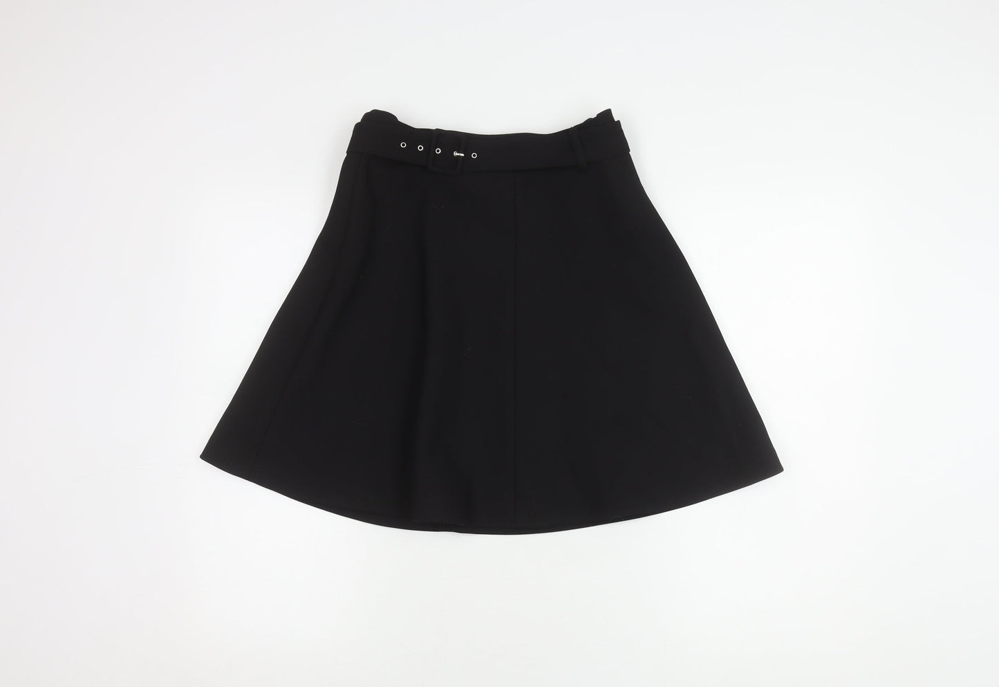 Zara Women's Black A-Line Skirt Buckle Accent S
