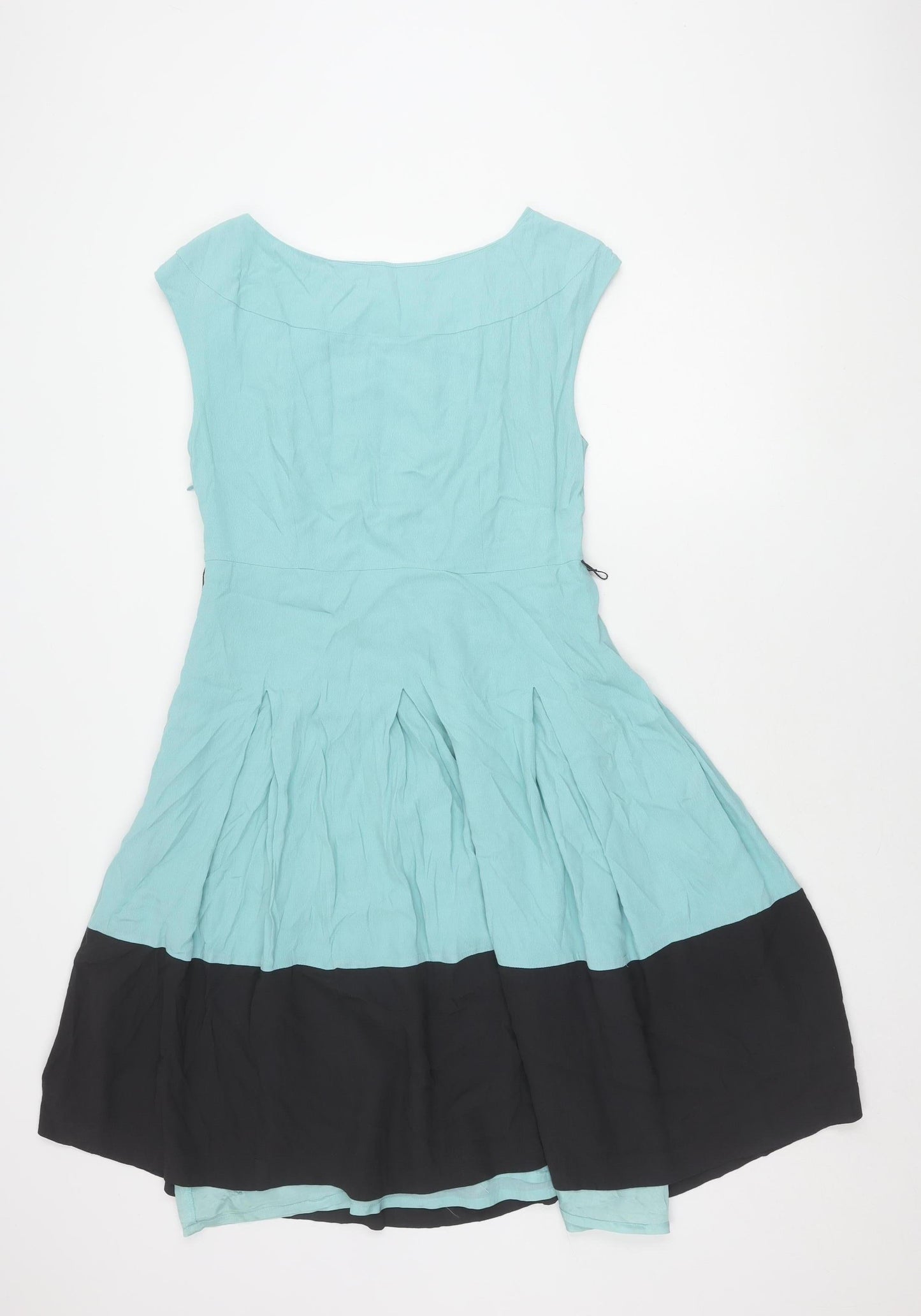 Monsoon Women's Blue Black Colourblock Dress 12