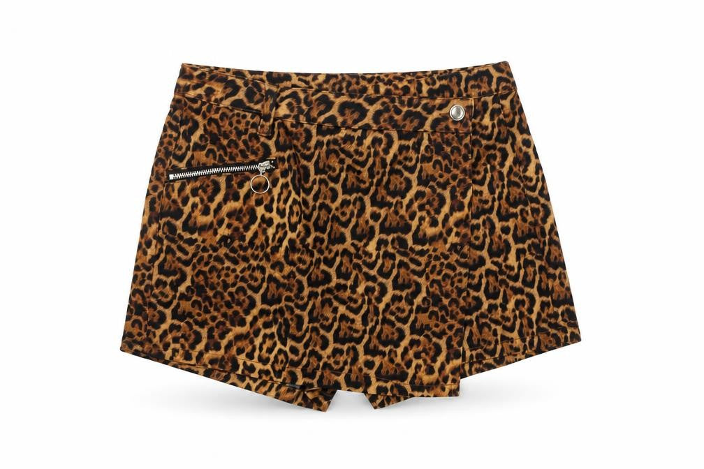 Zara Women's Brown Animal Print Shorts Size 4