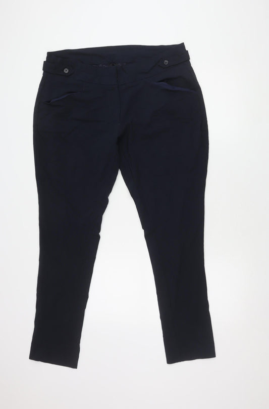 Yours Women's Blue Trousers Size 16 Button Closure