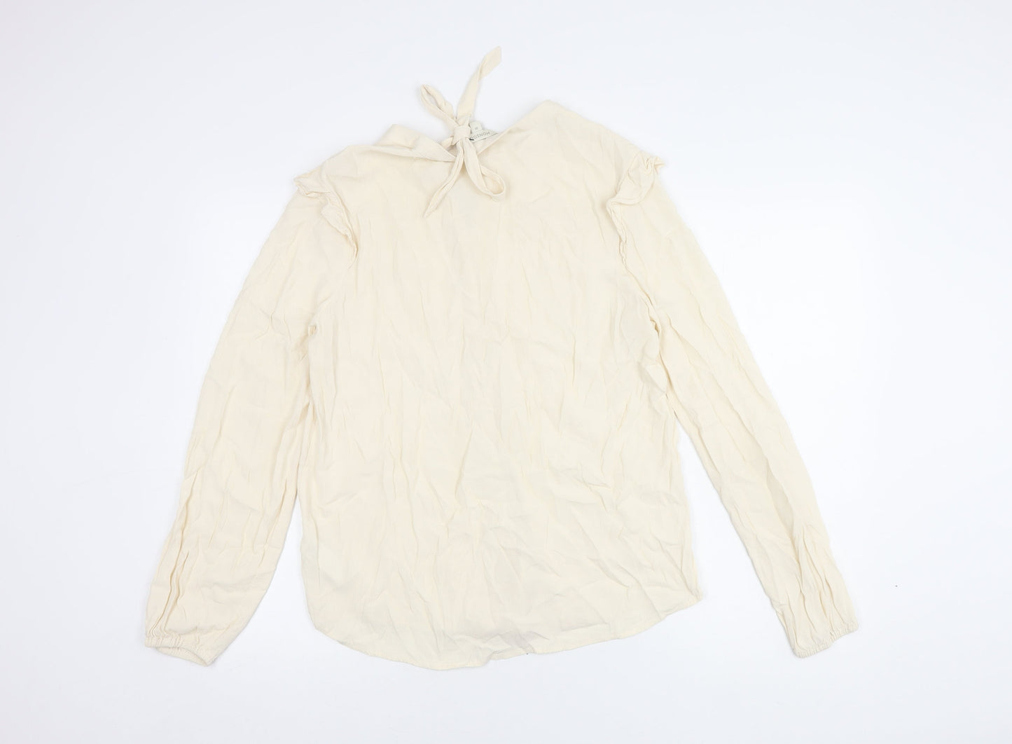 Monsoon Women's Ivory Blouse, M, Long Sleeve, Button-Up