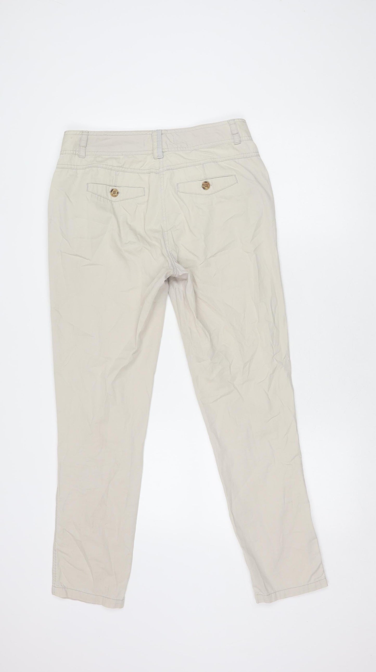 BHS Women's Grey Trousers, Size 8, Button Closure