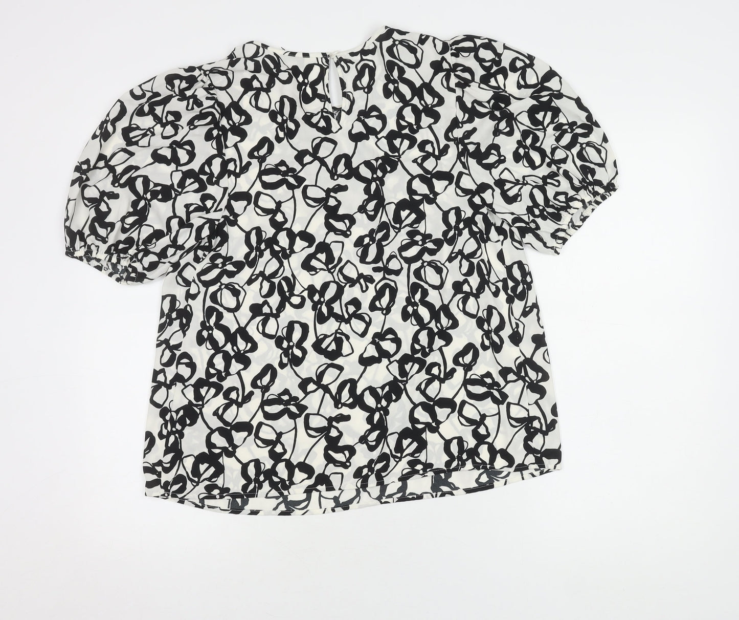 Marks and Spencer Women's Black Floral Blouse Size 12