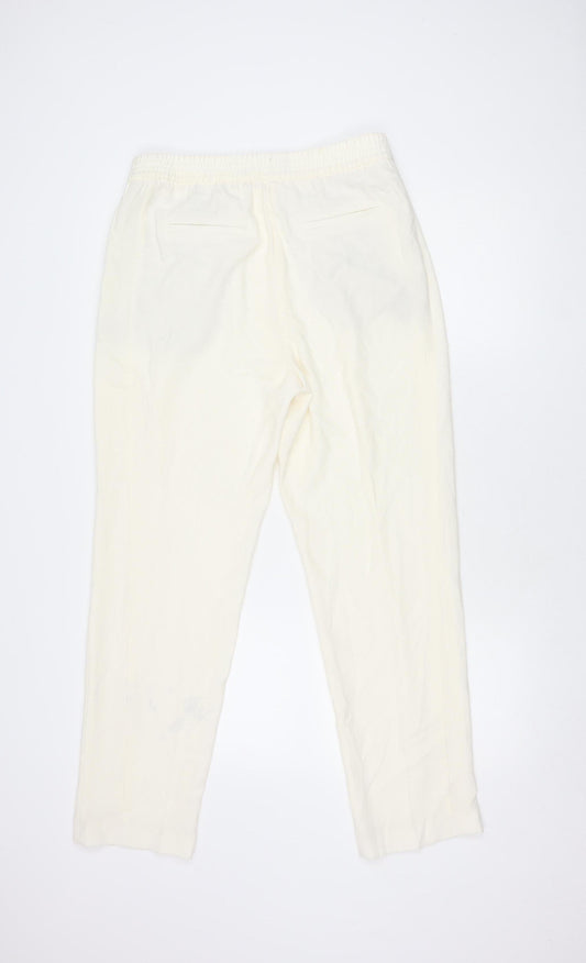 Marks and Spencer Women's Ivory Pleated Trousers Size 12