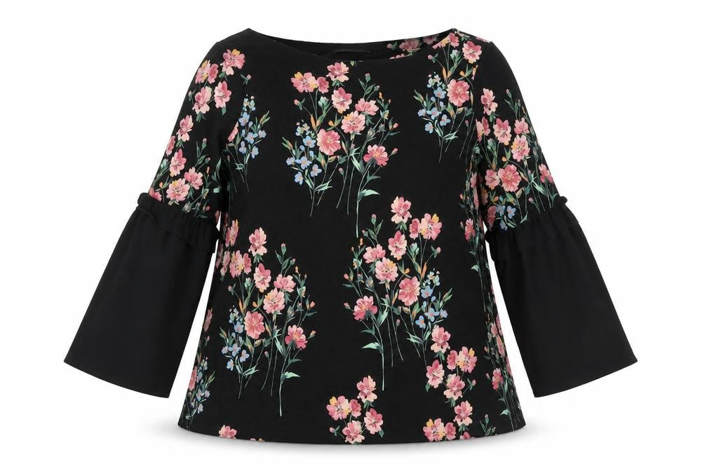Marks and Spencer Women's Black Floral Blouse Size 18