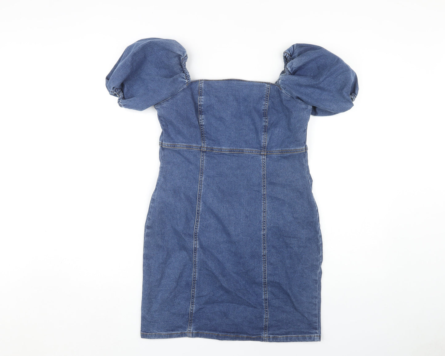 New Look Blue Denim Pencil Dress, Size 14, Women's Casual