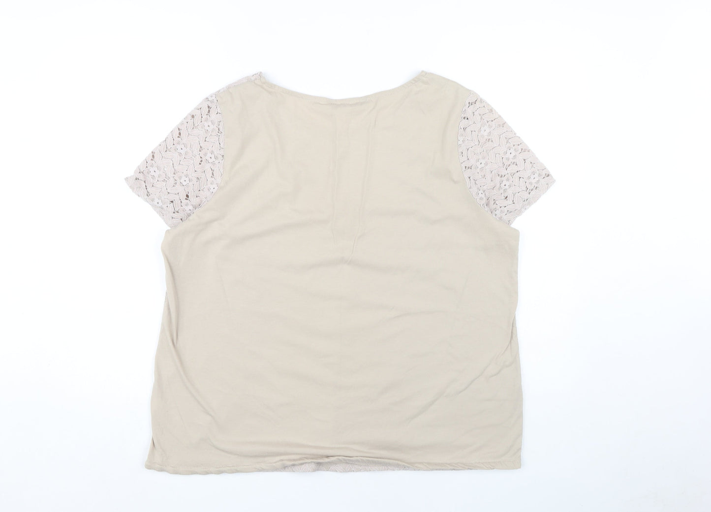 Bonmarché Women's Beige Lace Blouse Size 18