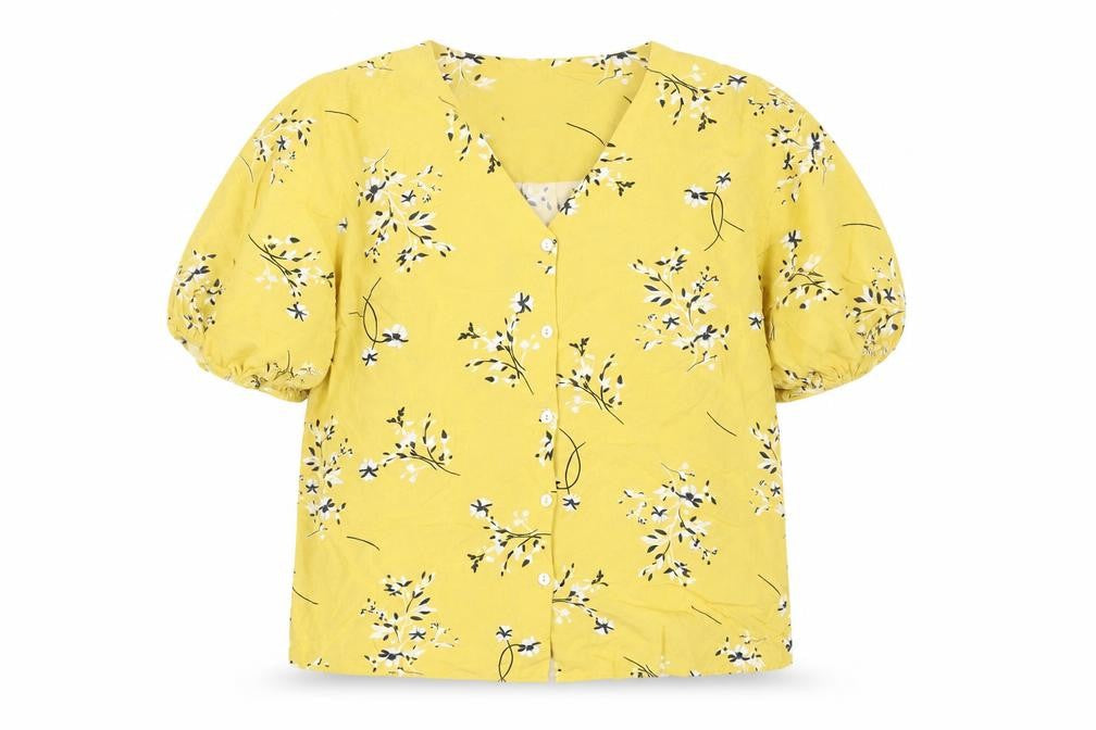 Marks and Spencer Women's Yellow Floral Tunic Blouse Size 8