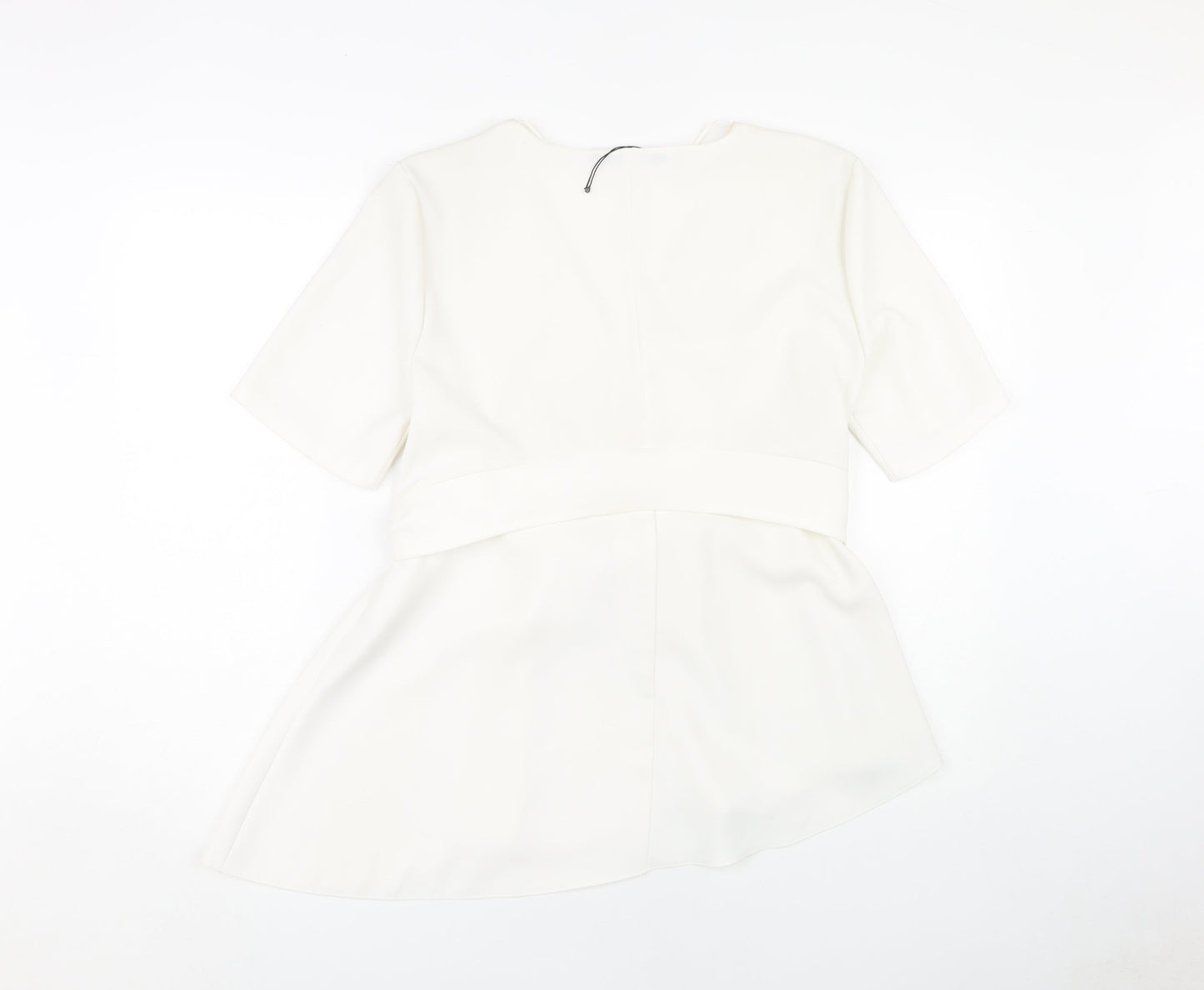 Zara Women's White Wrap Blouse - Size M, Belted