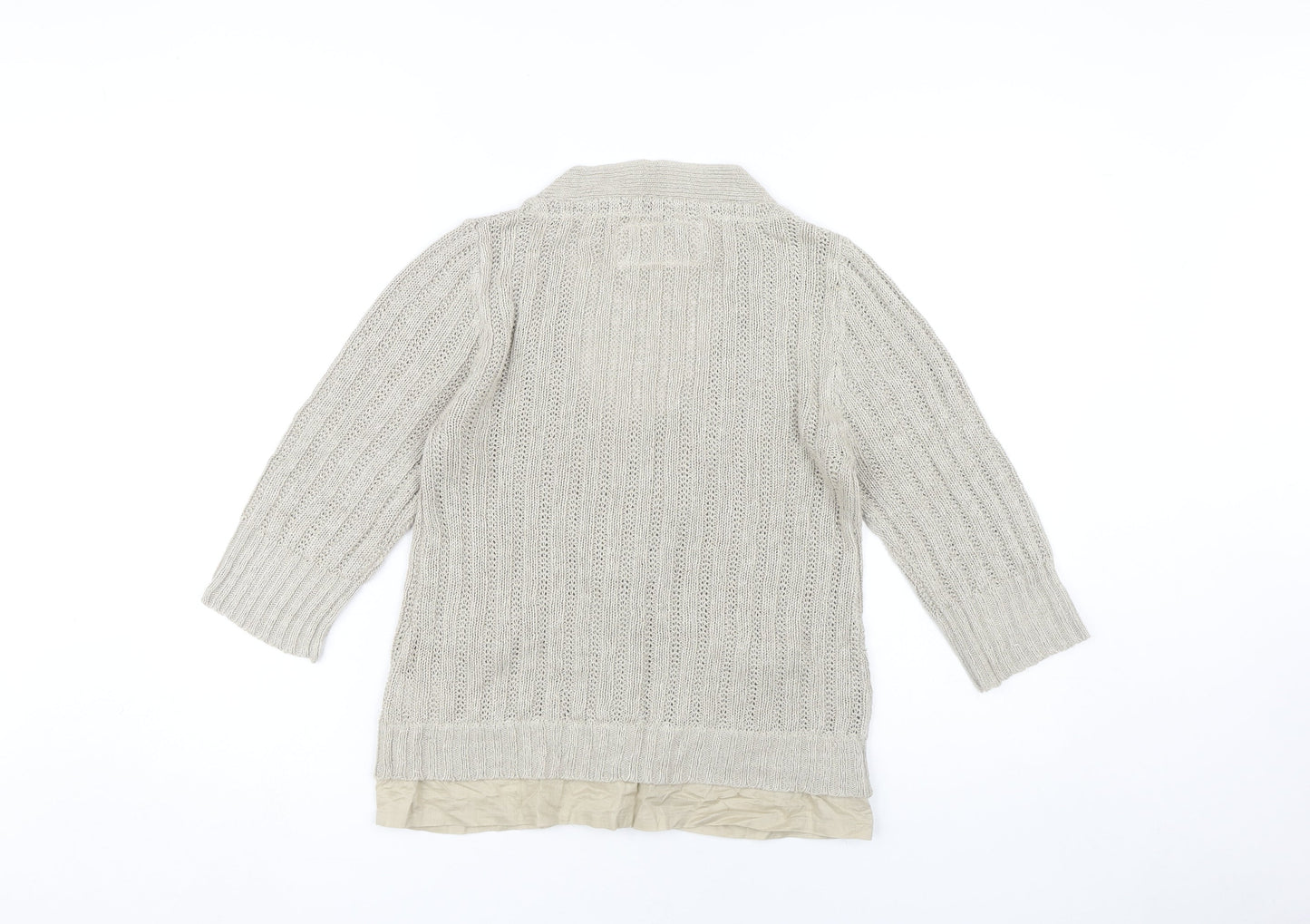 Next Women's Beige Cardigan Size 14 3/4 Sleeve